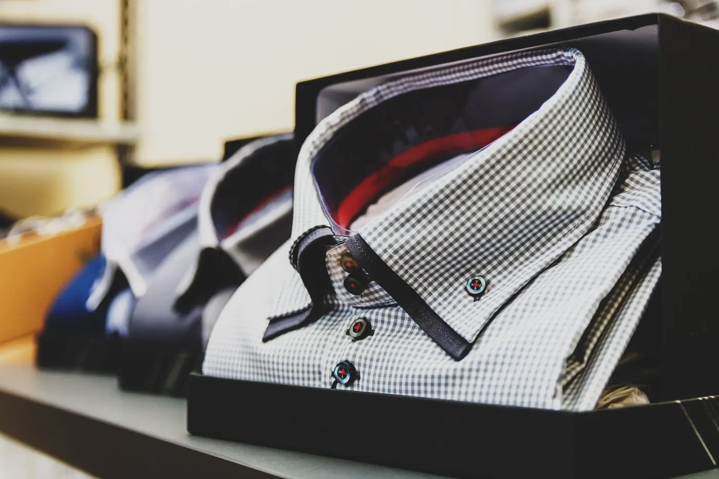 Folded formal shirts with double cuffs